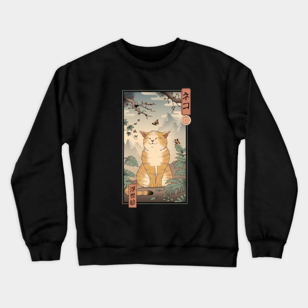 Edo Cat Crewneck Sweatshirt by Vincent Trinidad Art